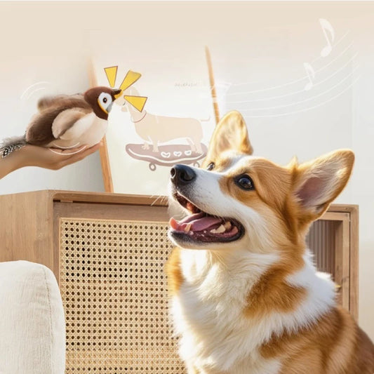 Interactive Flapping Plush Bird Cat Toy – Pawspire